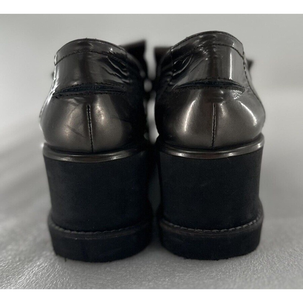 Stuart Weitzman Loafers Shoes Platform Chunky Y2K Metallic Size 8.5 M Grey - Picture 3 of 13